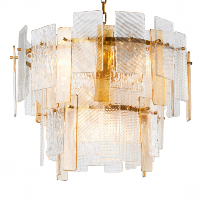   Candelabru Cassiano structură sticlă finisaj alamă antică 119356 EICHHOLTZ [1]