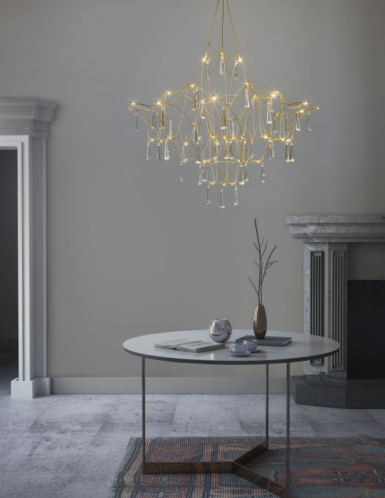 Candelabru de lux auriu cu cristale Raquel, iluminare LED, 9116820 - Novaluce [6]
