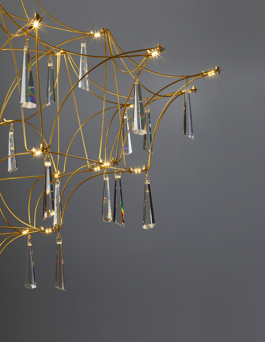 Candelabru de lux auriu cu cristale Raquel, iluminare LED, 9116820 - Novaluce [5]