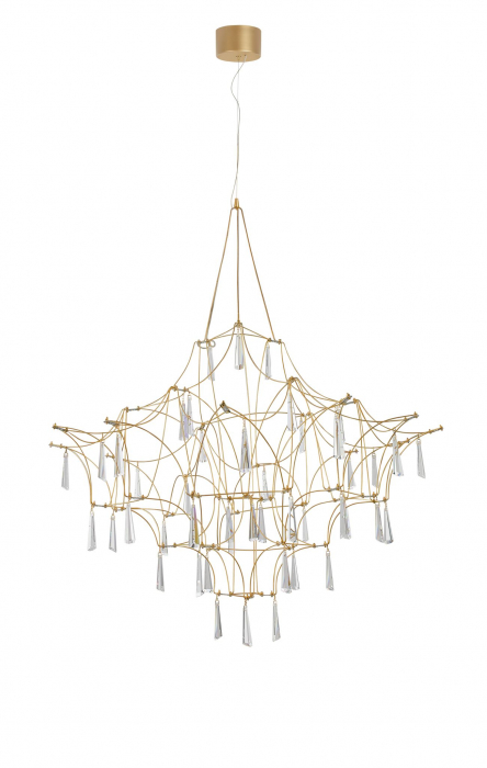 Candelabru de lux auriu cu cristale Raquel, iluminare LED, 9116820 - Novaluce [2]