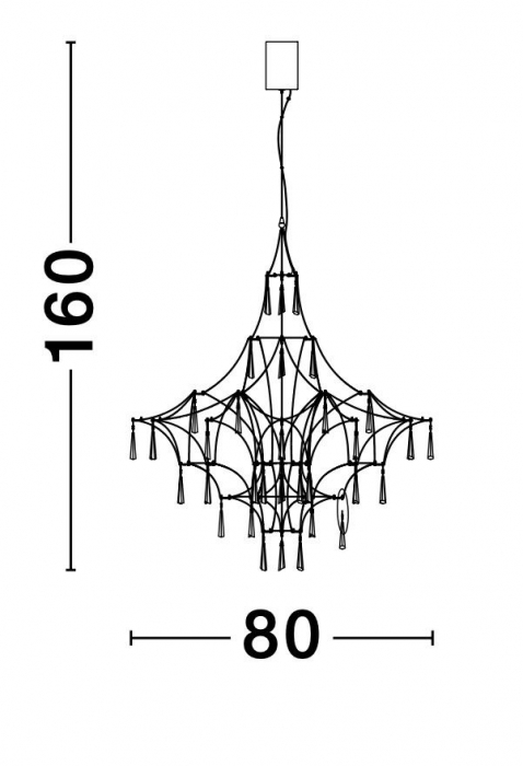 Candelabru de lux auriu cu cristale Raquel, iluminare LED, 9116820 - Novaluce [7]