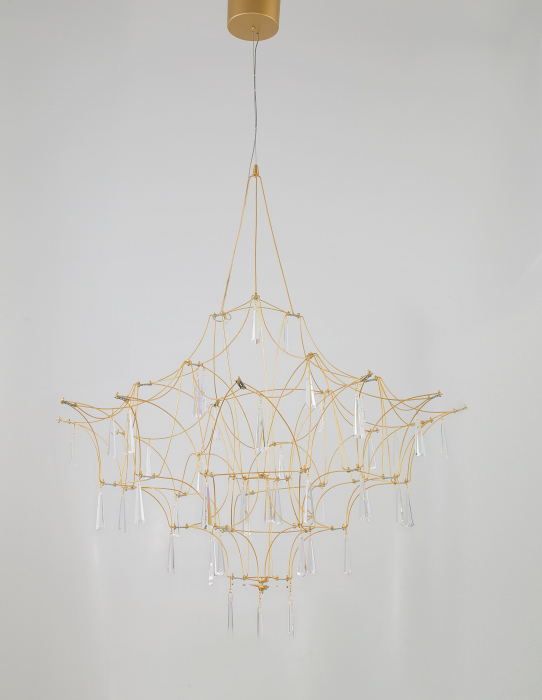 Candelabru de lux auriu cu cristale Raquel, iluminare LED, 9116820 - Novaluce [3]