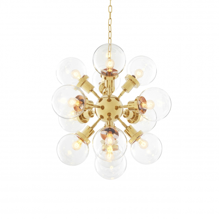 Candelabru de lux auriu Ludlow Ø73 cm globuri transparente sticla | Eichholtz - 111325 [1]