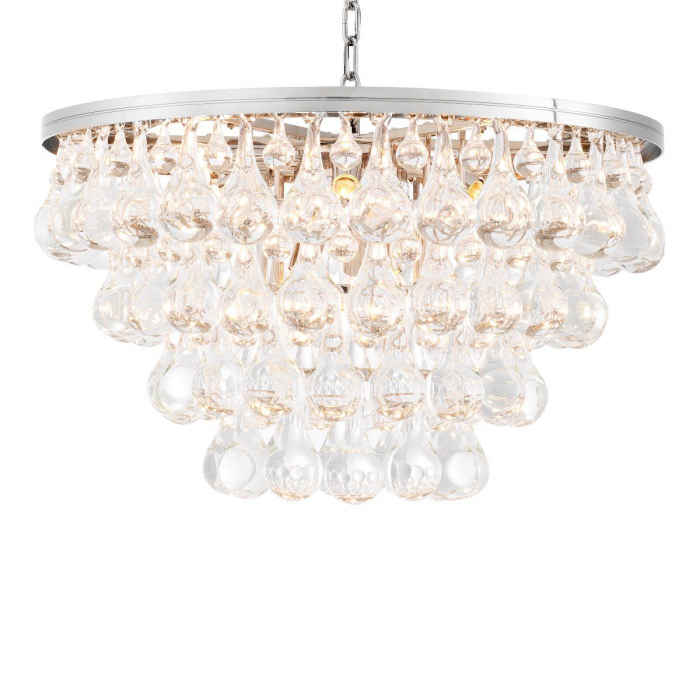 Candelabru de lux Bolzano Ø65 cm stil boutique chic stopi sticla transparenta/nichel | Eichholtz - 113964 [1]