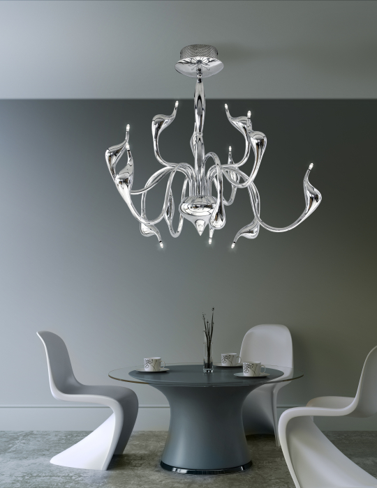 Candelabru de lux Charles, auriu/negru/crom/alb, metal, design elegant modern, AZ 0045 - Azzardo [10]