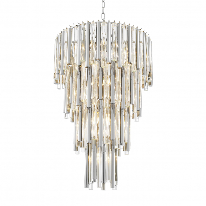 Candelabru de lux nichel Gigi L Ø57x88 cm metal si sticla transparenta | Eichholtz - 111531 [2]