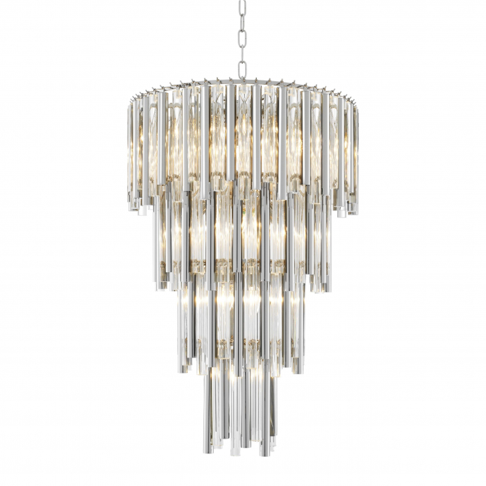 Candelabru de lux nichel Gigi L Ø57x88 cm metal si sticla transparenta | Eichholtz - 111531 [1]