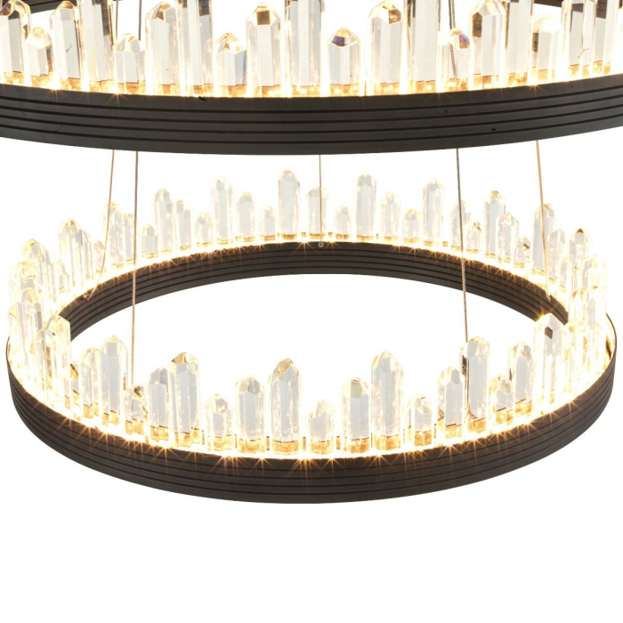 Candelabru de lux rotund negru Randall 3 inele cristale | Eichholtz - 113467 [6]