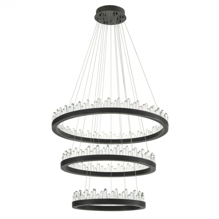 Candelabru de lux rotund negru Randall 3 inele cristale | Eichholtz - 113467 [4]