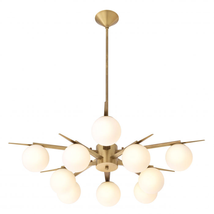 Candelabru de lux Venezia Ø90 cm alama vintage, 10 globuri albe sticla | Eichholtz - 113073 [4]
