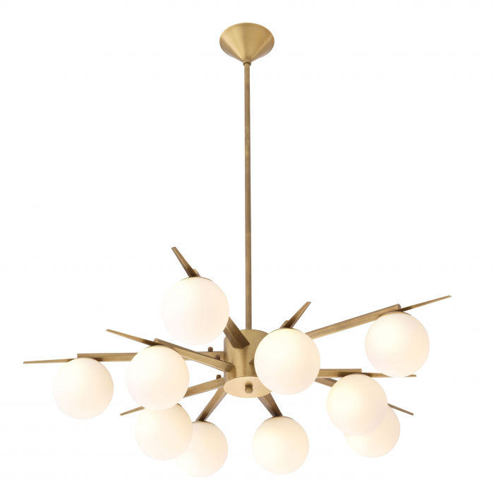 Candelabru de lux Venezia Ø90 cm alama vintage, 10 globuri albe sticla | Eichholtz - 113073 [3]