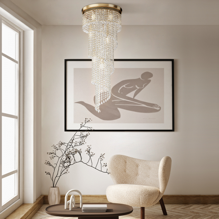 Candelabru Cascade DIA522-CL-12-G, 12xE14, auriu+transparent, IP20, Maytoni [2]
