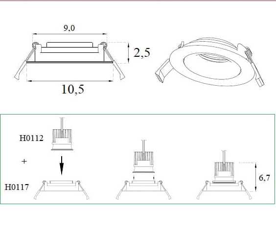 Carcasa alba ajustabila spot Jeso Ø 10,5 cm din metal, H0117 - Maxlight [5]