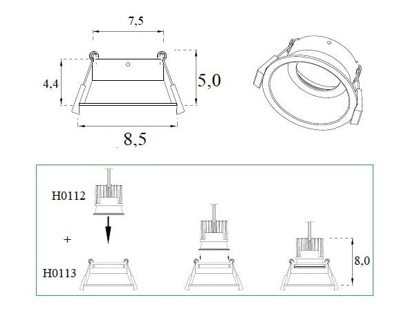 Carcasa alba spot Jeso Ø 8,5 cm IP54, H0113 - Maxlight [4]