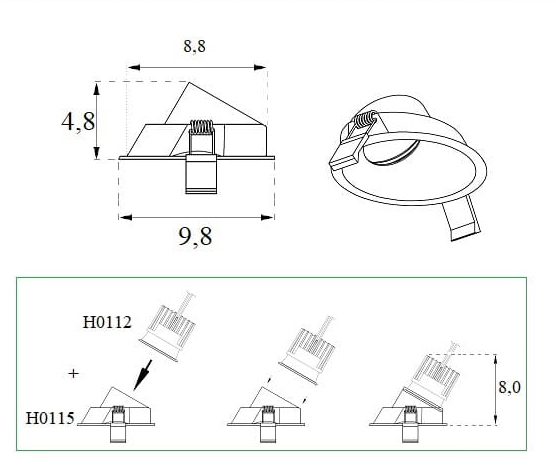 Carcasa alba spot Jeso Ø 9,8 cm din metal, H0115 - Maxlight [4]