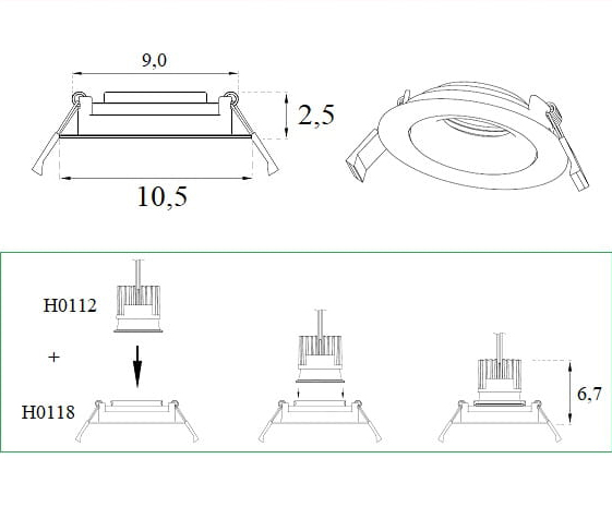 Carcasa neagra ajustabila spot Jeso Ø 10,5 cm din metal, H0118 - Maxlight [5]