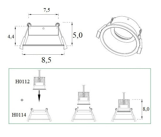 Carcasa neagra spot Jeso Ø 8,5 cm IP54, H0114 - Maxlight [4]