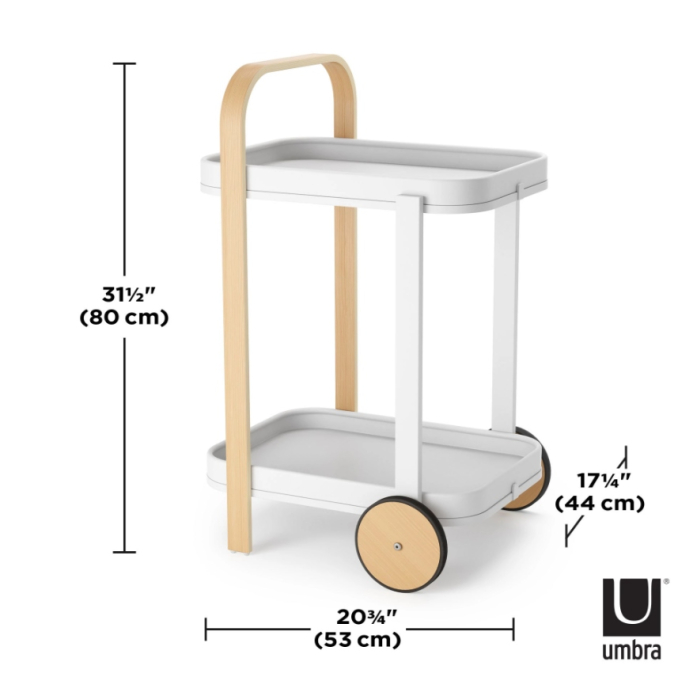Cărucior de Servire Bellwood 44x53x80 cm, Lemn - Umbra [3]