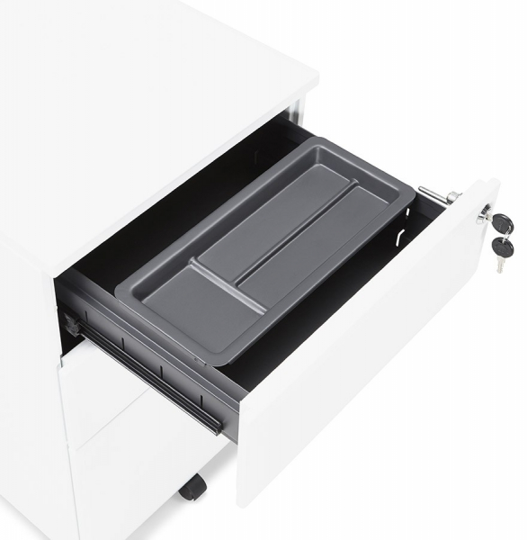 Casetiera alba metal cu 3 sertare OFFICIO 40x52 cm cu incuietoare, OA00130WH - Kokoon [12]