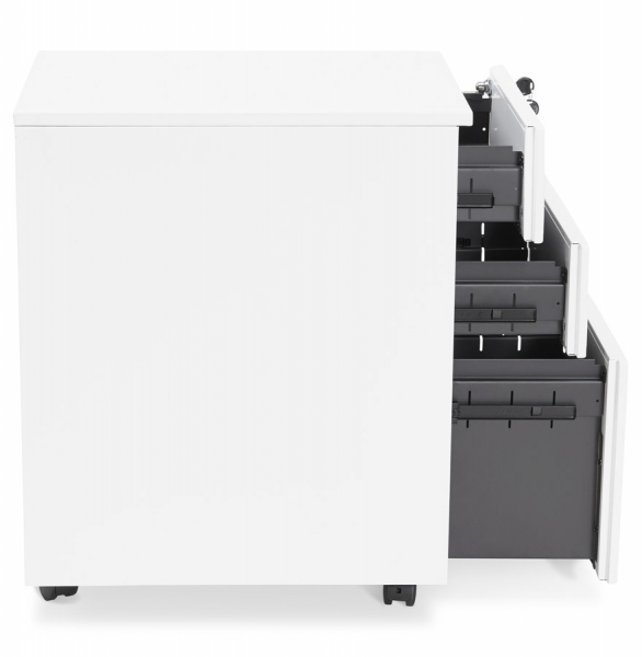 Casetiera alba metal cu 3 sertare OFFICIO 40x52 cm cu incuietoare, OA00130WH - Kokoon [7]