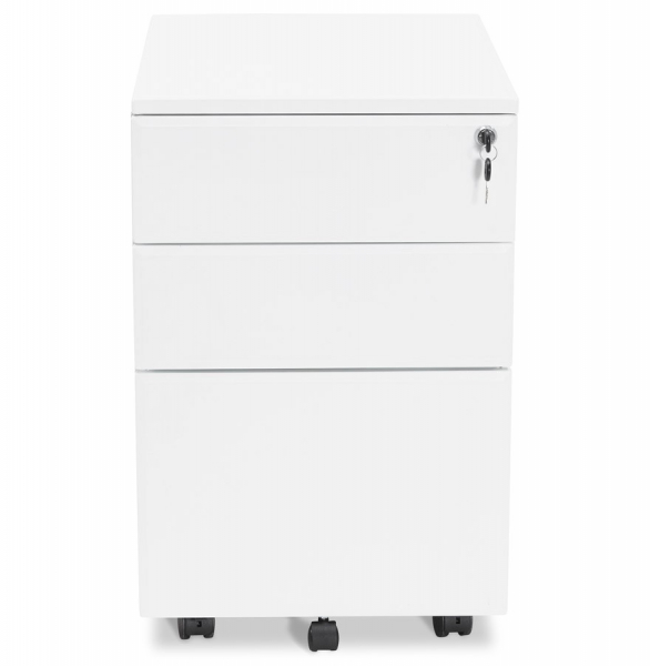 Casetiera alba metal cu 3 sertare OFFICIO 40x52 cm cu incuietoare, OA00130WH - Kokoon [2]