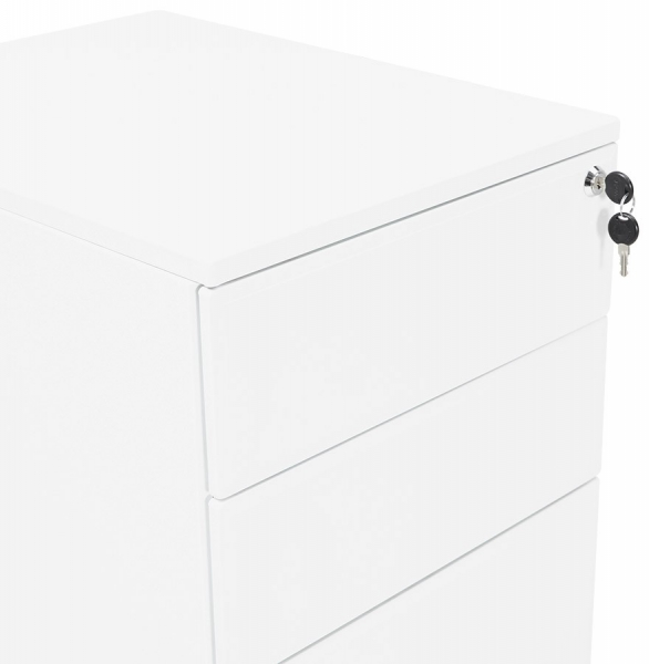 Casetiera alba metal cu 3 sertare OFFICIO 40x52 cm cu incuietoare, OA00130WH - Kokoon [9]
