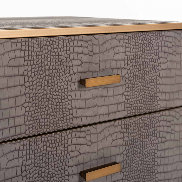 Casetiera cu sertare gri Juho 50x60 cm piele vegana (PU), design lux, 7534 - Richmond Interiors [7]