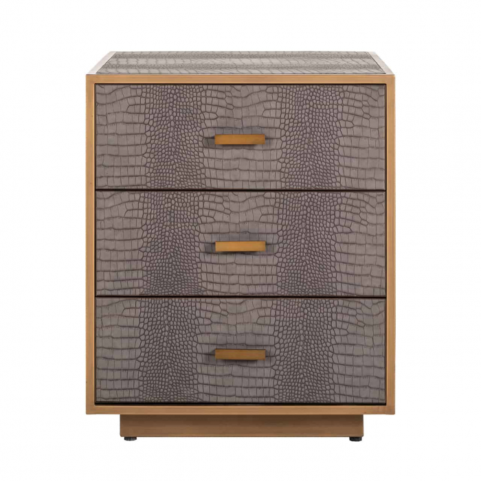 Casetiera cu sertare gri Juho 50x60 cm piele vegana (PU), design lux, 7534 - Richmond Interiors [4]