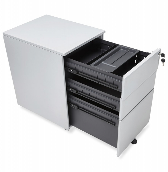 Casetiera gri metal cu 3 sertare OFFICIO 40x52 cm cu incuietoare, OA00150GR - Kokoon [8]