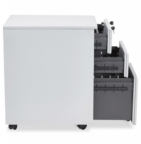 Casetiera gri metal cu 3 sertare OFFICIO 40x52 cm cu incuietoare, OA00150GR - Kokoon [7]