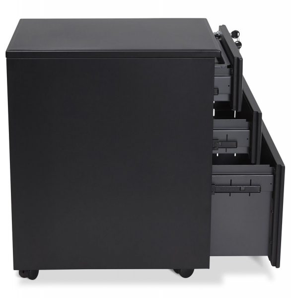 Casetiera neagra metal cu 3 sertare OFFICIO 40x52 cm cu incuietoare, OA00140BL - Kokoon [7]
