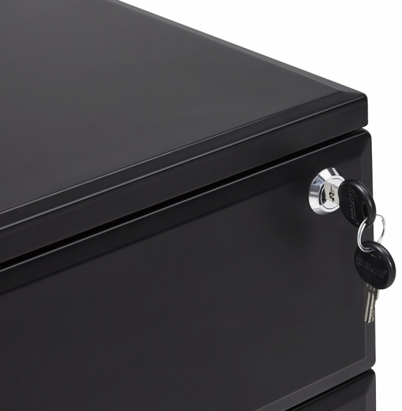 Casetiera neagra metal cu 3 sertare OFFICIO 40x52 cm cu incuietoare, OA00140BL - Kokoon [10]