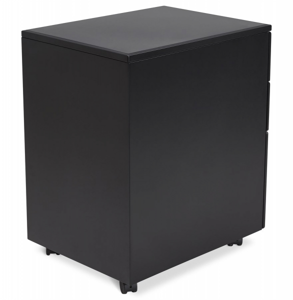 Casetiera neagra metal cu 3 sertare OFFICIO 40x52 cm cu incuietoare, OA00140BL - Kokoon [4]