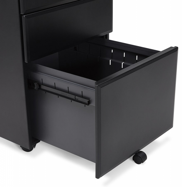 Casetiera neagra metal cu 3 sertare OFFICIO 40x52 cm cu incuietoare, OA00140BL - Kokoon [15]