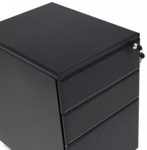 Casetiera neagra metal cu 3 sertare OFFICIO 40x52 cm cu incuietoare, OA00140BL - Kokoon [9]