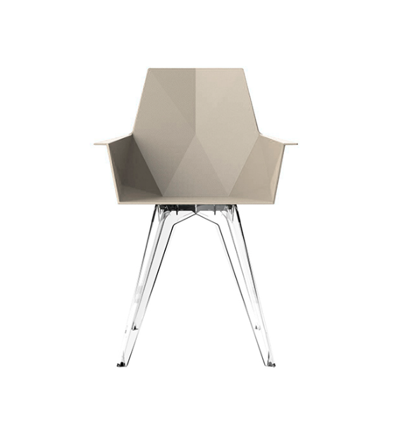 Scaun exterior Faz cu brate, polipropilena, picioare policarbonat transparent, design modern geometric, 54063 - Vondom [3]