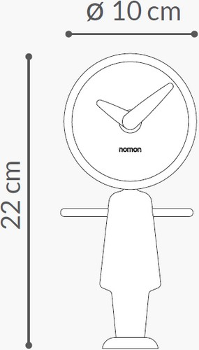 Ceas de masa Nena lemn nuc/stejar cu elemente alama lustruita, NENARG - NOMON [2]