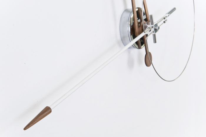 Ceas de perete crom/auriu Cris Ø 80 cm, fibra de sticla, metal si lemn de nuc, CRND00NN - NOMON [9]