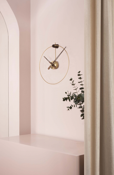 Ceas de perete elegant alama/grafit Micro Anda Ø 50 cm, cu indicatoare lemn nuc, MCANG - NOMON [3]