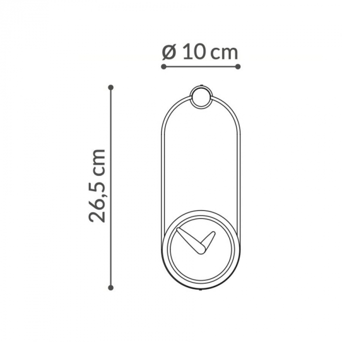 Ceas de perete elegant alama/grafit Micro Eslabon, lemn stejar si metal, MCESLAGR - NOMON [3]