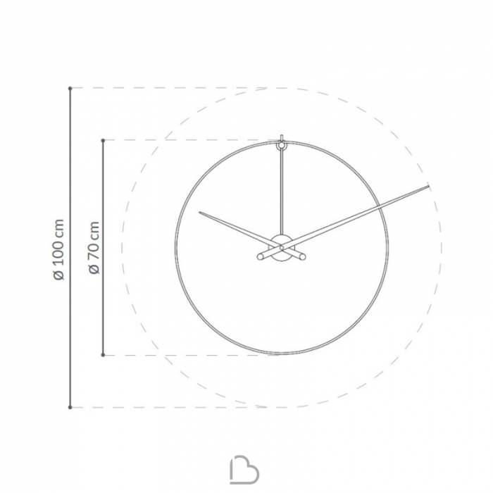 Ceas de perete elegant crom/auriu New Anda Ø 70 cm, metal si lemn, NADN - NOMON [3]