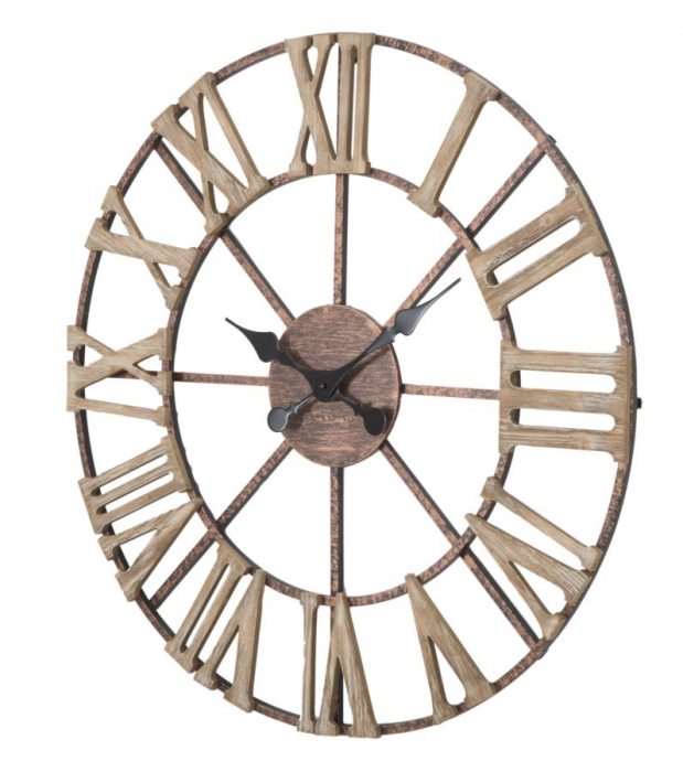 Ceas de perete Jons design industrial Ø 63,5/71.5X4 cm, metal/MDF [3]