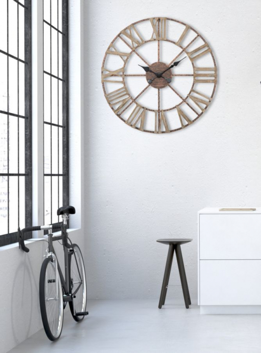 Ceas de perete Jons design industrial Ø 63,5/71.5X4 cm, metal/MDF [5]
