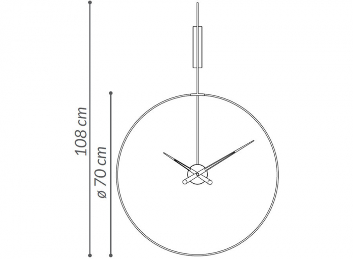 Ceas de perete lux auriu Daro Ø 70 cm, metal si lemn de nuc, DADN - NOMON [5]