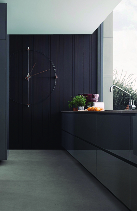 Ceas de perete lux crom/alama Delmori Ø 130 cm, cu indicatoare lemn nuc, DEG000NN - NOMON [9]