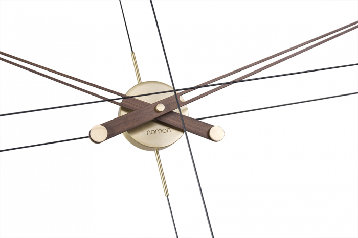 Ceas de perete lux crom/alama Delmori Ø 130 cm, cu indicatoare lemn nuc, DEG000NN - NOMON [3]