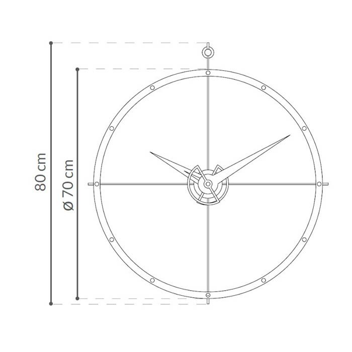 Ceas de perete lux diverse finisaje Doble O Ø 70 cm, lemn si metal, DON - NOMON [3]