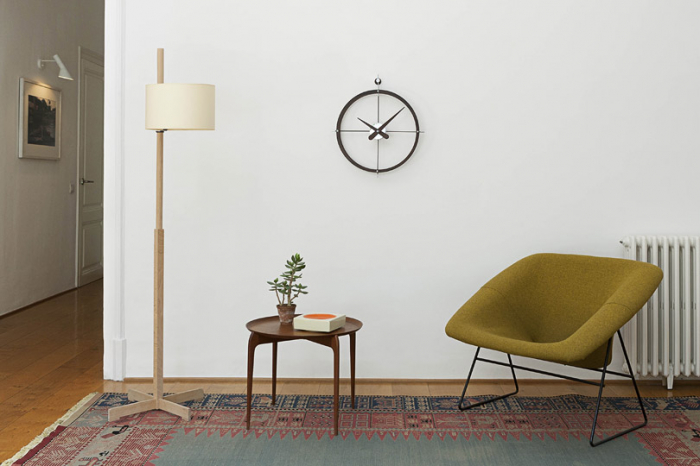 Ceas de perete lux Dos Puntos Ø 43 cm, crom/lemn, DPN - NOMON [2]