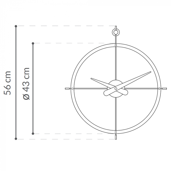 Ceas de perete lux Dos Puntos Ø 43 cm, crom/lemn, DPN - NOMON [3]