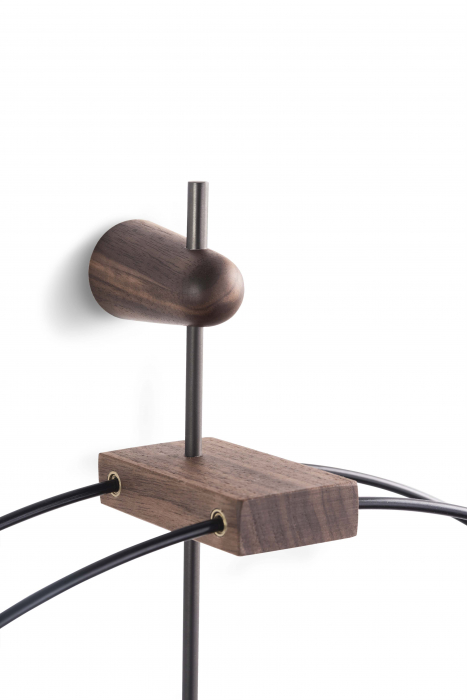 Ceas de perete lux elegant alama/grafit Micro Barcelona Ø 42 cm, cu indicatoare lemn nuc, MCBARG - NOMON [3]
